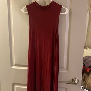 Maroon T-shirt dress
